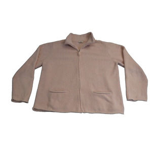 J Jill womans large v neck full zip pink sweater